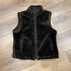 Chocolate Brown Fuzzy Vest - double sided!!